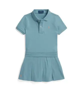Polo Ralph Lauren per ragazza 312B19943001 Polo Boxy Fit e culotte in piqué blu (5años= 109/116cm), Casual, Cotone, Manica corta, moda per