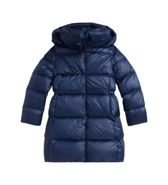 Polo Ralph Lauren per ragazza 313970094003 Giacca lunga in piumino con cappuccio blu marino ( 14años= 155/159cm), Casual, Nylon rici