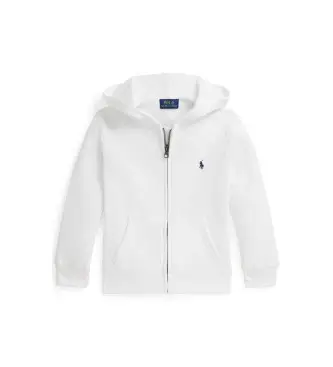 Polo Ralph Lauren per ragazzo 322799360501 Felpa in pile bianca con cerniera (1 años = 93cm), Bianco, Casual, Cotone, moda per bambini