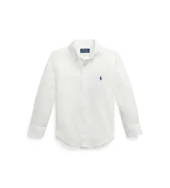Polo Ralph Lauren per ragazzo 322952199001 Camicia in popeline di cotone bianco (6años= 124/134cm), Casual, Manica lunga, moda per bambini