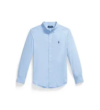 Polo Ralph Lauren per ragazzo 323952199500 Camicia blu in popeline di cotone ( 14Años= 163/174cm), Casual, Manica lunga, moda per ba