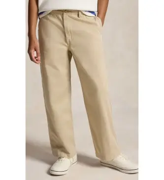 Polo Ralph Lauren per ragazzo 323A12611001 Pantaloni chino beige a vestibilità ampia (14años= 169/174cm), Casual, Cotone, moda per bambini
