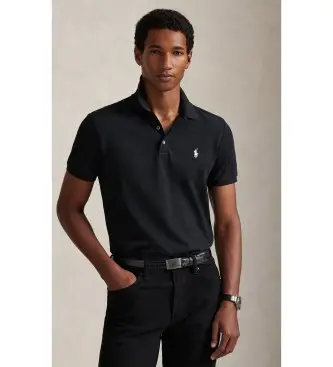 per uomo 710941439040 Polo nera slim fit in piqué elasticizzato (XXL), Nero, Casual, Cotone, Manica corta