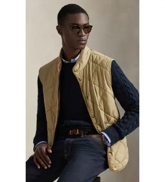 Polo Ralph Lauren per uomo 710968118002 Il gilet trapuntato beige Hurston, Casual, Polister riciclato