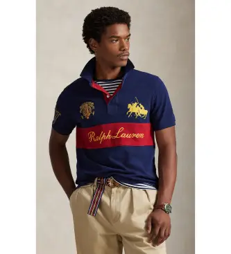per uomo 710B14223001 Polo Classic Fit Crest Mesh Blu (XL), Casual, Cotone, Manica corta