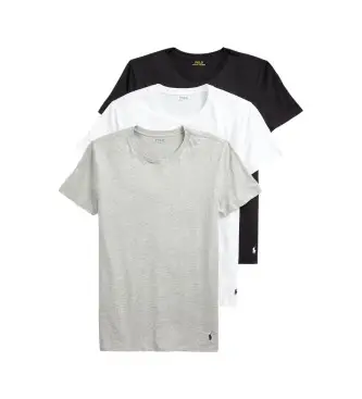 per uomo 714830304002 T-shirt Crew in confezione da 3 bianco, grigio, nero (XL), Casual, Homewear, Cotone, Manica corta