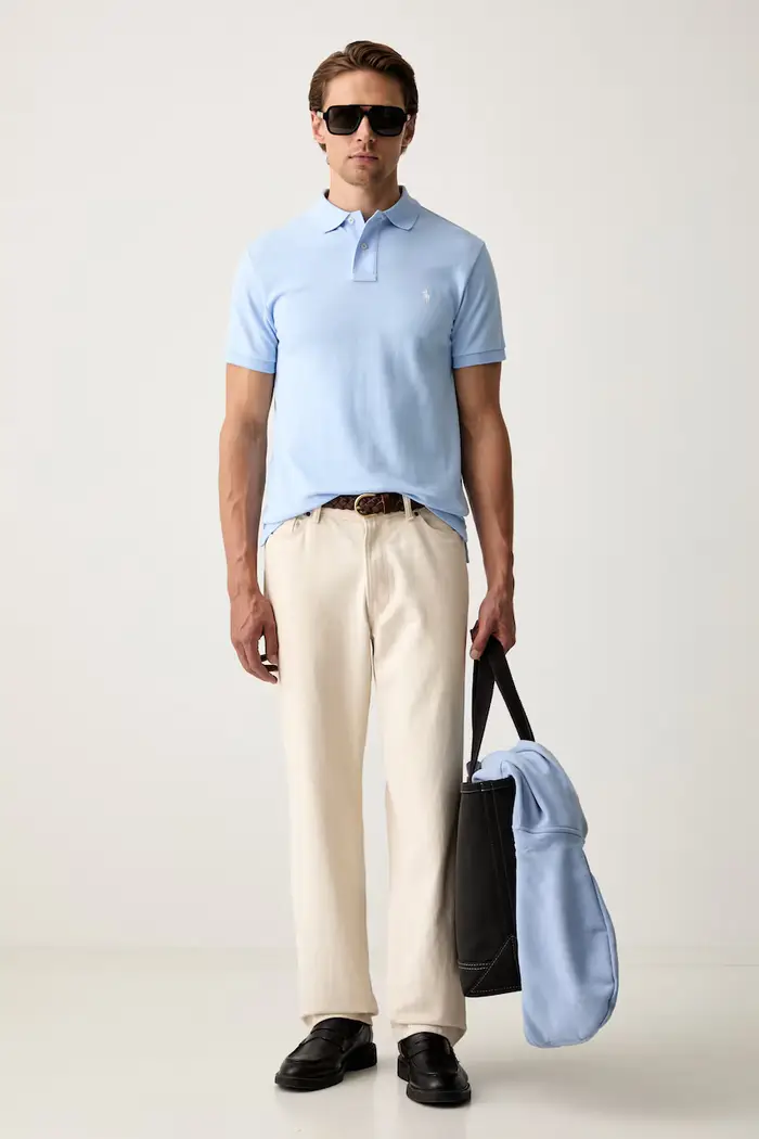 polo da uomo in cotone Blu