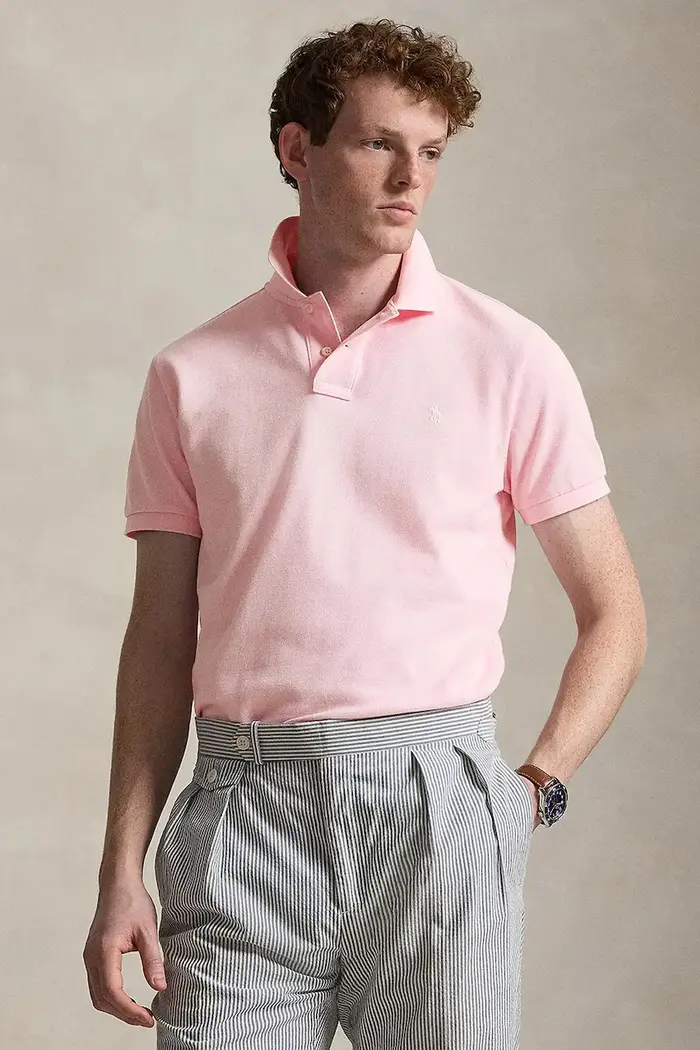 polo da uomo in cotone Rosa
