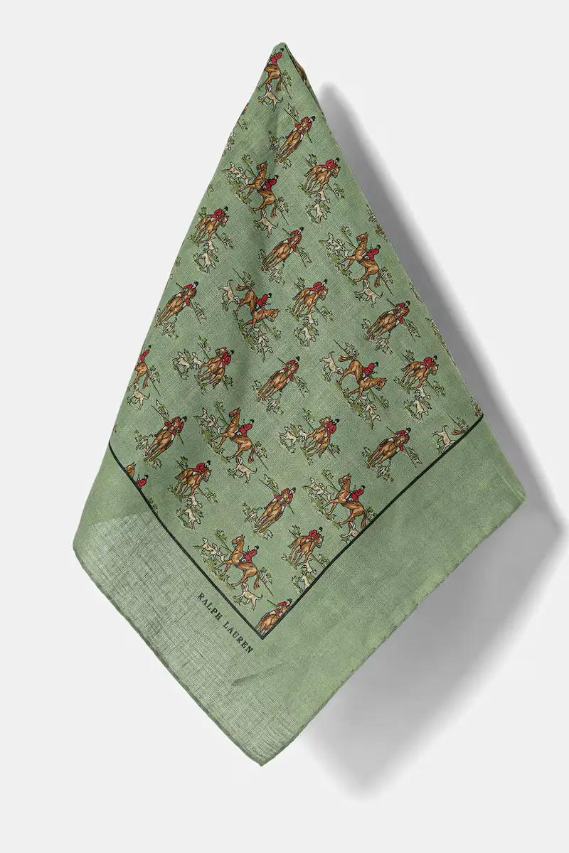 Polo Ralph Lauren sciarpa di lino colore verde 712971850