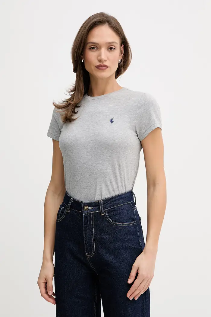 t-shirt da donna in cotone Grigio