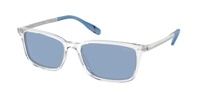 Uomo Polo Ralph Lauren PH4212 533172 Occhiali da sole Acetato Trasparente Blu Squadrata Normale