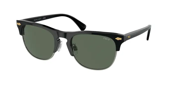 Uomo Polo Ralph Lauren PH4213 500187 Occhiali da sole Acetato Nero Grigio Pillow Normale