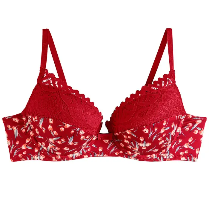 Pomm Poire Reggiseno ampliforme con coppe modellate donna Paprika Rouge