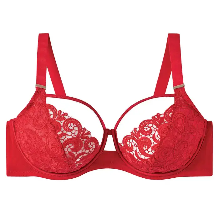 Pomm Poire Reggiseno con stecche sostegno alto donna Miracle Rouge