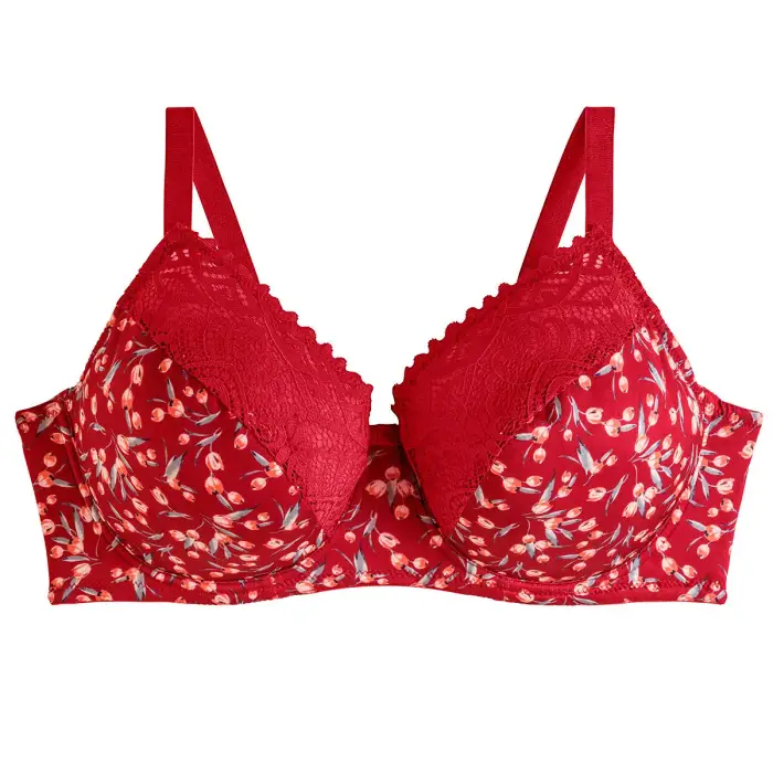Pomm Poire Reggiseno con stecche sostegno alto donna Paprika Rouge