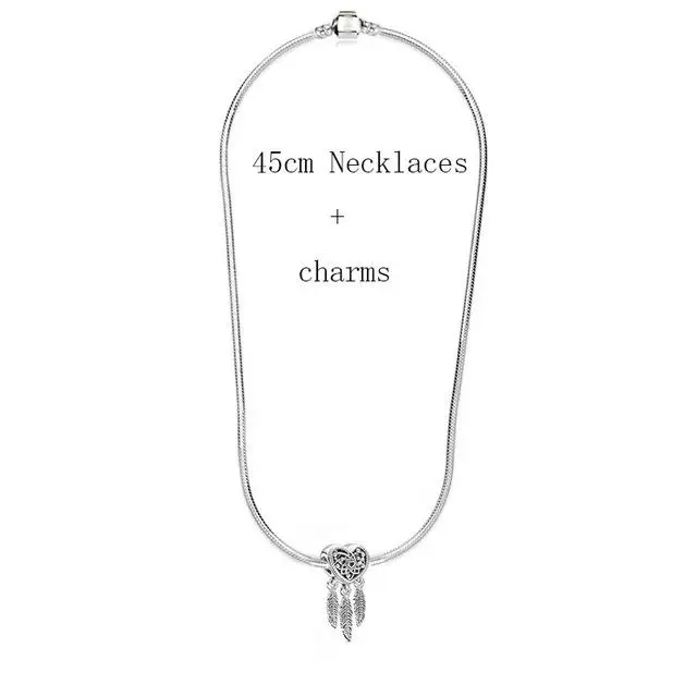 POMOiii Collana a catena a forma di serpente in argento sterling 925 con cuore Chiusura a sfera sicura Perline Charms Collana girocollo per