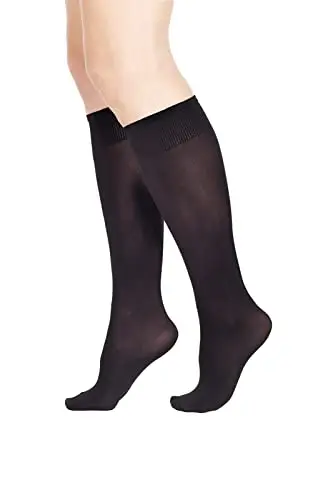 POMPEA 6 Paia Gambaletto Donna Coprente Microfibra 50 Den Nero