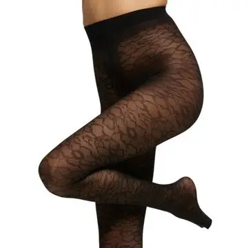 Pompea COLLANT 40 DEN CON MOTIVO MACRO PIZZO 90772016 FUOCO