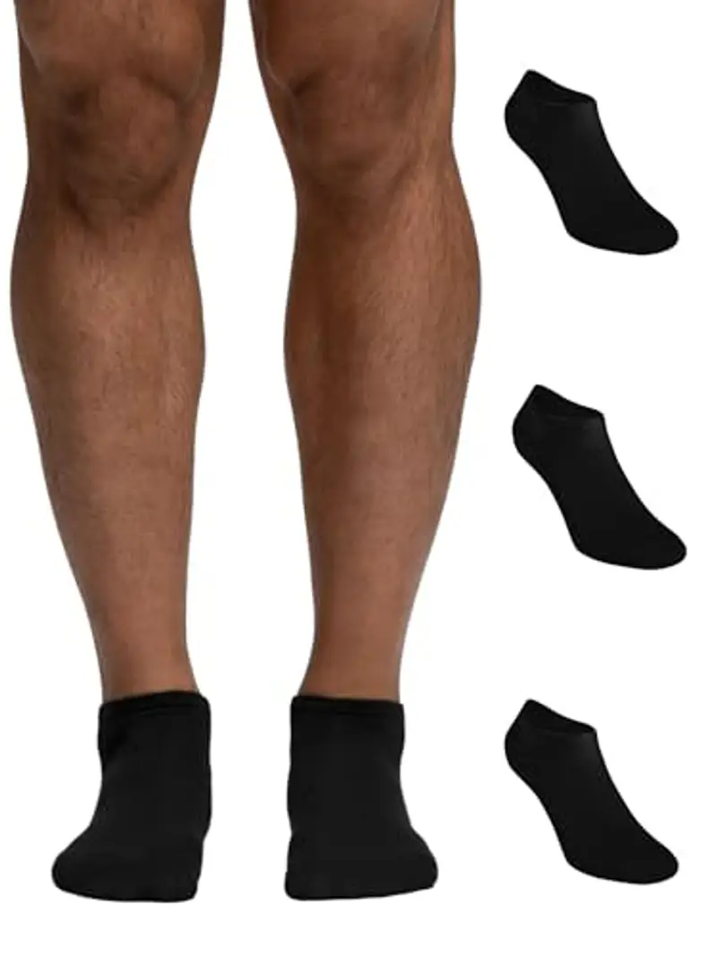 POMPEA Calzini Caviglia Cotone Nero Uomo (Pacco da 3)