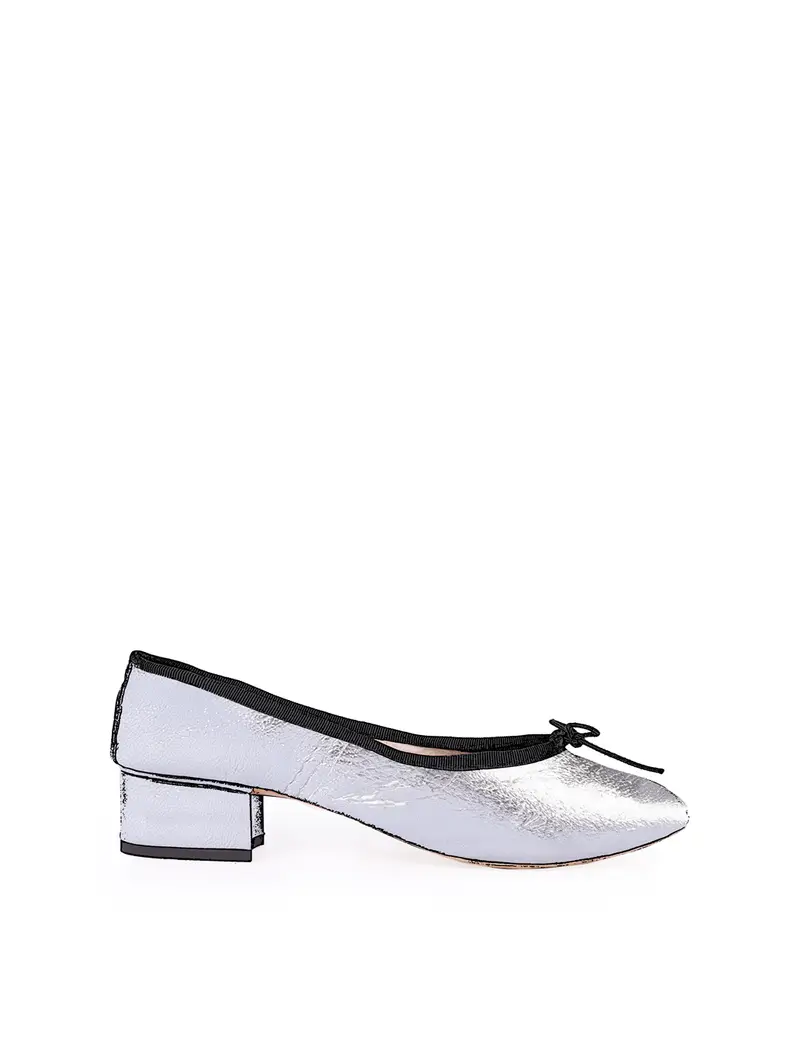 Porselli Decolleté Tacco 3 Cm - Argento Metalizzato Con Filo Nero Eu