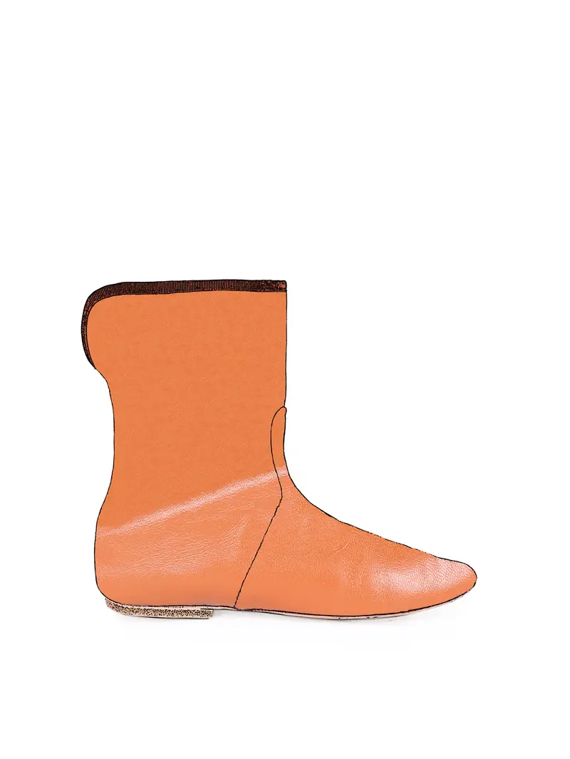Porselli Stivaletto Con Risvolto Terra Cotta Eu