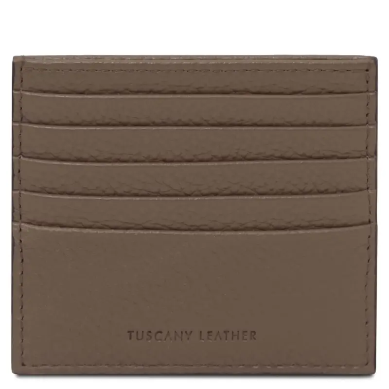 Tuscany Leather Portacarte in pelle Talpa scuro