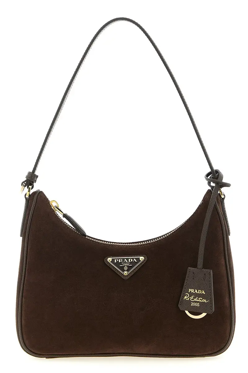 PRADA Borsa A Spalla Re-Edition 2005 Mini Marrone