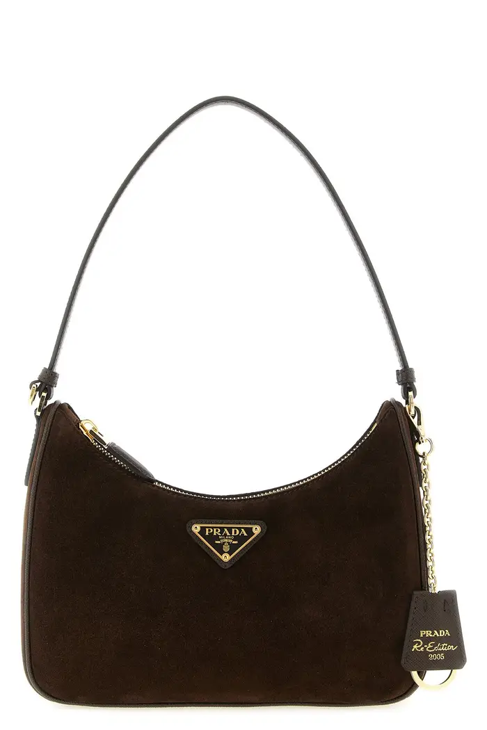 PRADA Borsa A Spalla Re-Edition 2005 Mini Marrone