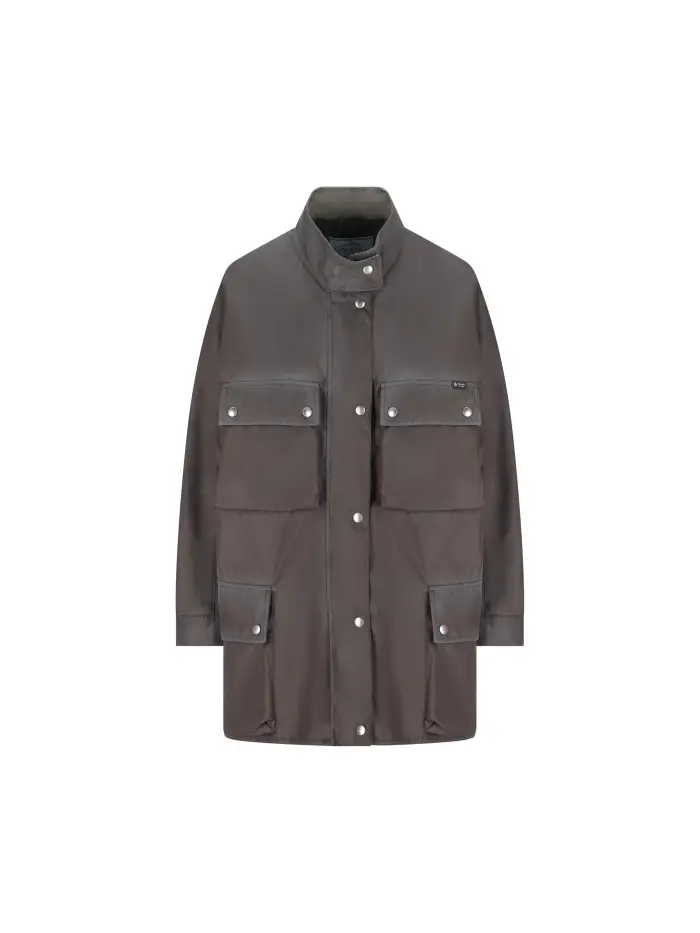 PRADA Impermeabile In Re-Nylon GRIGIO