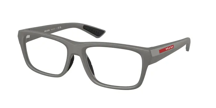 Prada Linea Rossa Uomo PS 02TV 16X1O1 Montature da vista Iniettato Grigio Trasparente Pillow Normale
