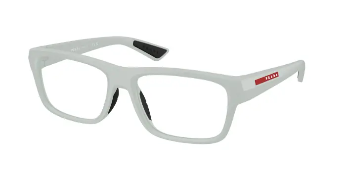Prada Linea Rossa Uomo PS 02TV 25H1O1 Montature da vista Iniettato Grigio Trasparente Pillow Normale