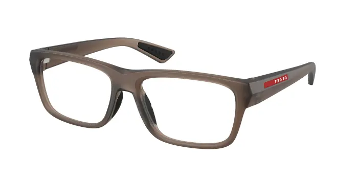 Prada Linea Rossa Uomo PS 02TV 29F1O1 Montature da vista Iniettato Marrone Trasparente Pillow Normale