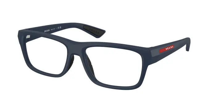 Prada Linea Rossa Uomo PS 02TV MAG1O1 Montature da vista Iniettato Blu Trasparente Pillow Normale
