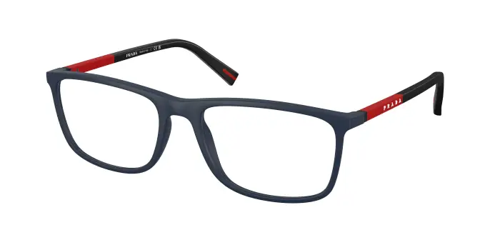 Prada Linea Rossa Uomo PS 03QV MAG1O1 Montature da vista Iniettato Blu Squadrata Normale