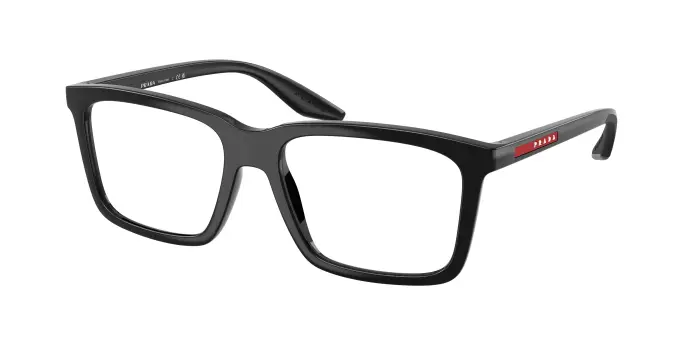 Prada Linea Rossa Uomo PS 03SV 1AB1O1 Montature da vista Iniettato Nero Squadrata Normale
