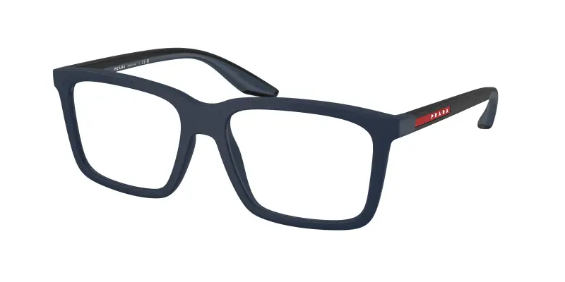 Prada Linea Rossa Uomo PS 03SV TFY1O1 Montature da vista Iniettato Blu Trasparente Squadrata Normale