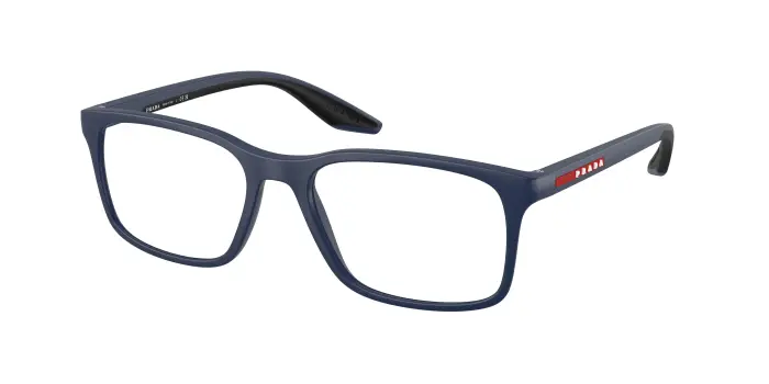 Prada Linea Rossa Uomo PS 08RV MAG1O1 Montature da vista Iniettato Blu Trasparente Pillow Normale