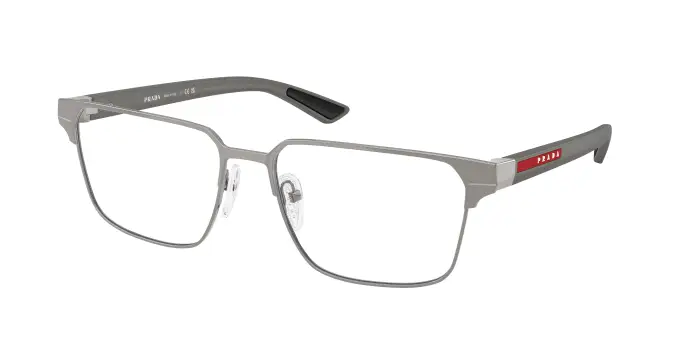 Prada Linea Rossa Uomo PS 50TV 5AV1O1 Montature da vista Metallo Grigio Trasparente Squadrata Normale
