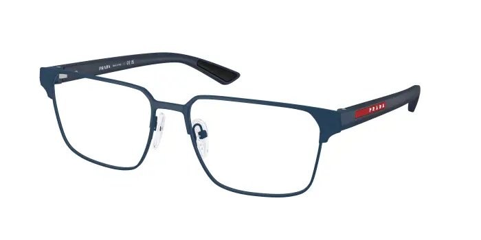 Prada Linea Rossa Uomo PS 50TV TFY1O1 Montature da vista Metallo Blu Trasparente Squadrata Normale