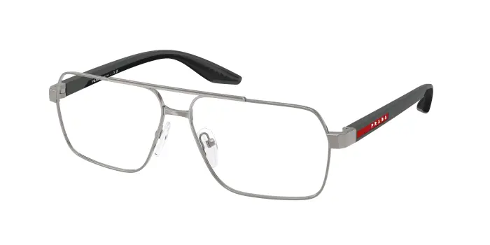 Prada Linea Rossa Uomo PS 51TV 5AV1O1 Montature da vista Metallo Grigio Trasparente Squadrata Normale