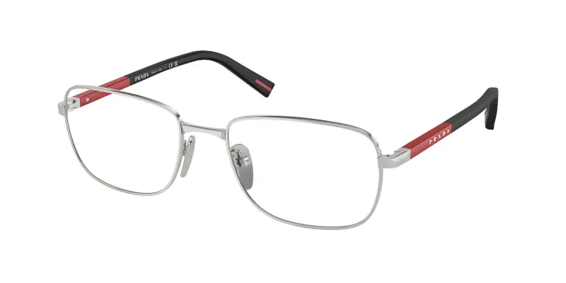 Prada Linea Rossa Uomo PS 52QV 1BC1O1 Montature da vista Metallo Argento Pillow Normale