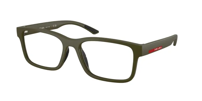 Prada Linea Rossa Uomo PS 01RV 15X1O1 Montature da vista Iniettato Verde Trasparente Squadrata Normale