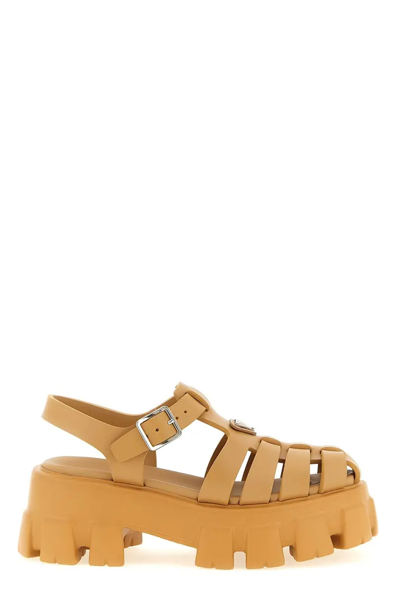 PRADA Sandalo Cage Monolith Beige