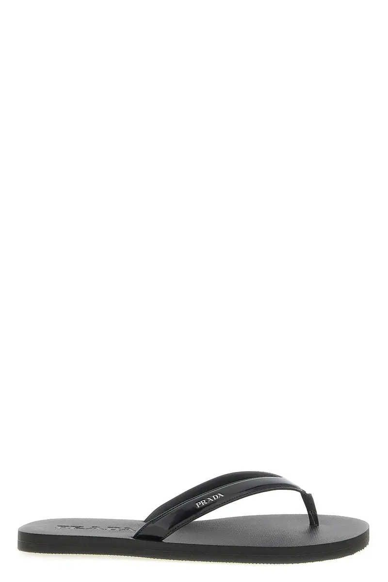 PRADA Sandalo Infradito Pelle Nero