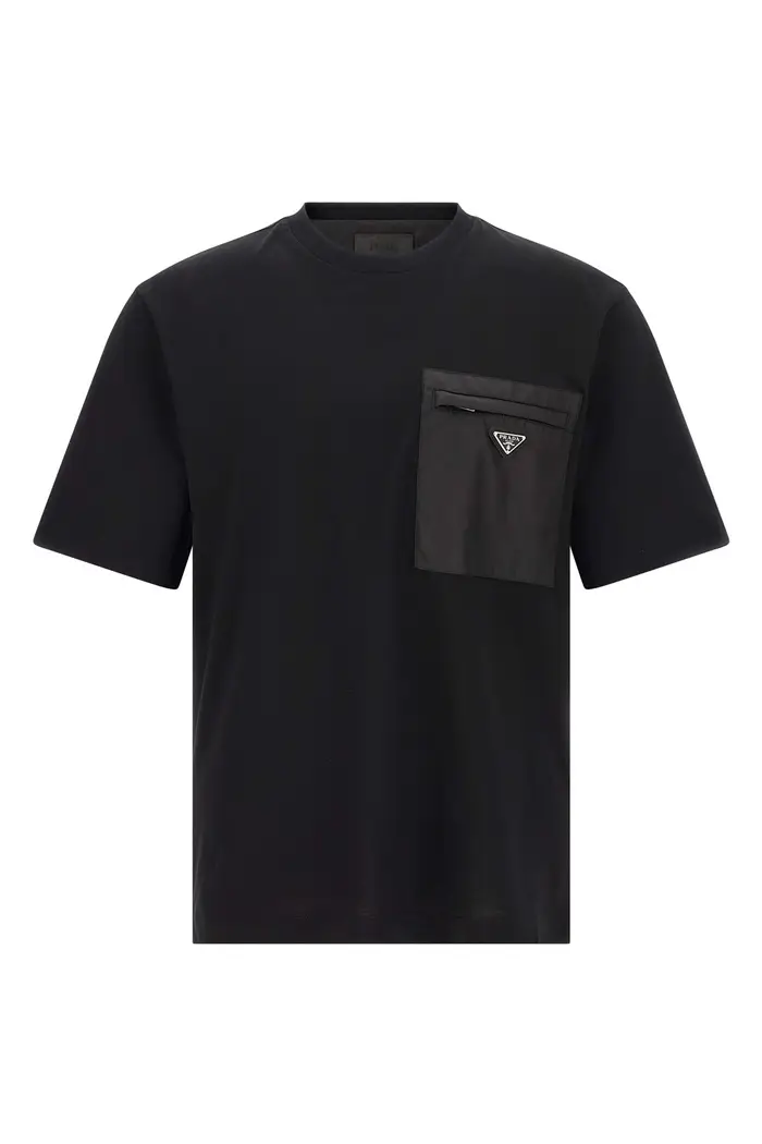 PRADA T-Shirt Tasca Re-Nylon Nero