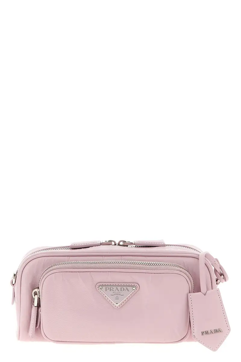 PRADA Tracolla Nappa Antique Logo Rosa