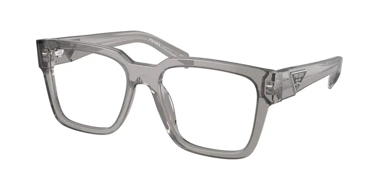 Prada Uomo PR 08ZV 18S1O1 Montature da vista Acetato Grigio Trasparente Squadrata Normale