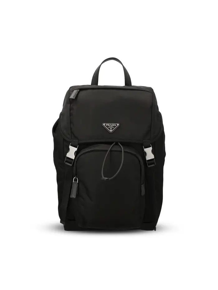 Zaino realizzato in Re-nylon e pelle NERO