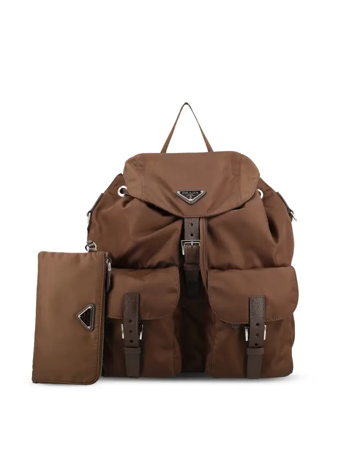 Zaino realizzato in re-nylon MARRONE