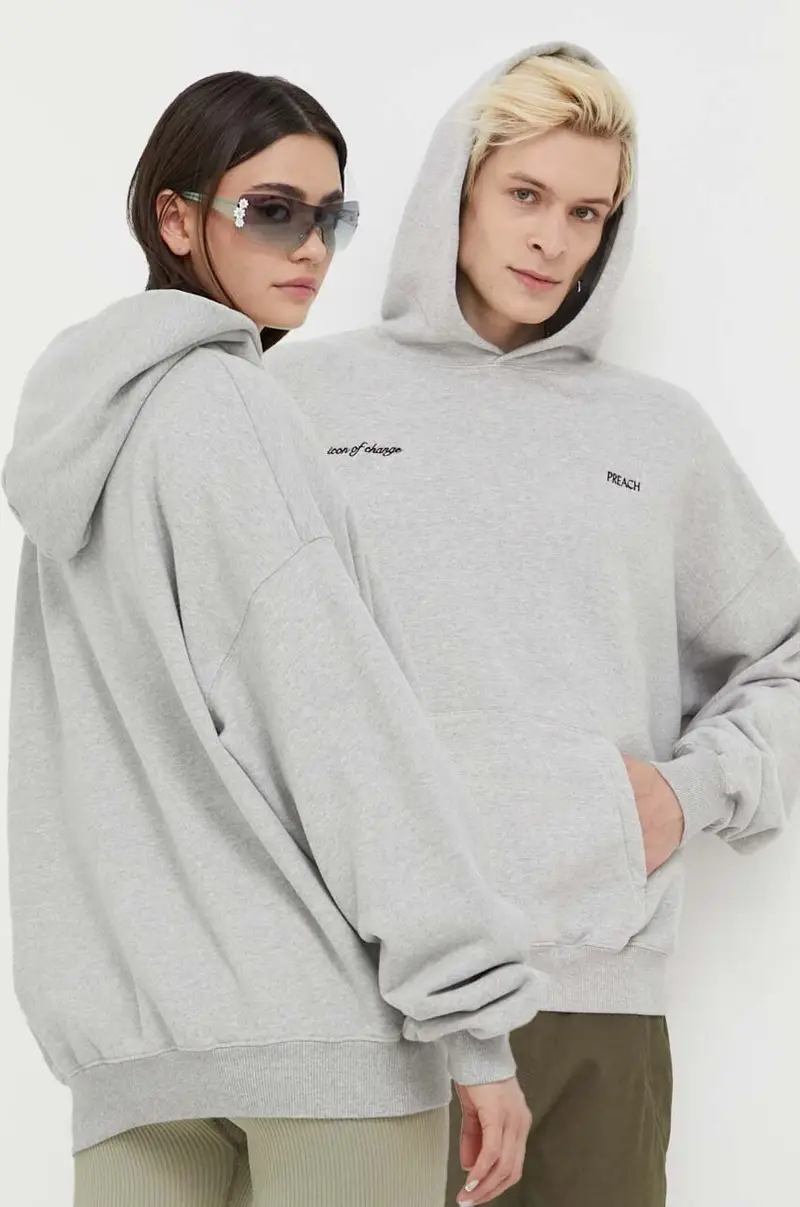 Preach felpa in cotone con cappuccio Grigio